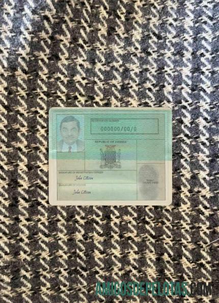 زیمبیا قومی رجسٹریشن کارڈ فوٹو لک سامنے پیش نظارہ