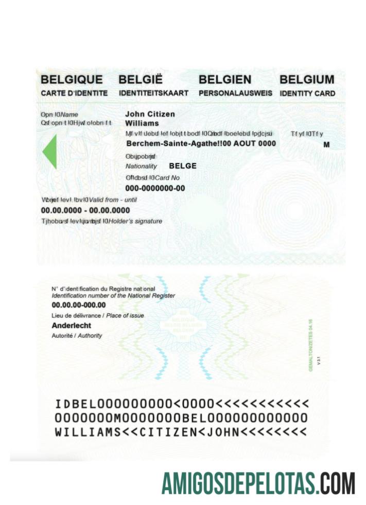 بیلجیم شناختی کارڈ کارڈ ڈیزائن