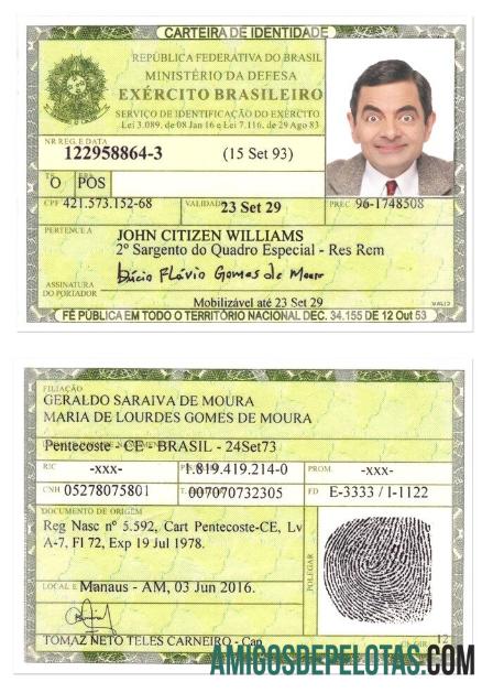 برازیل شناختی کارڈ کارڈ پیش نظارہ