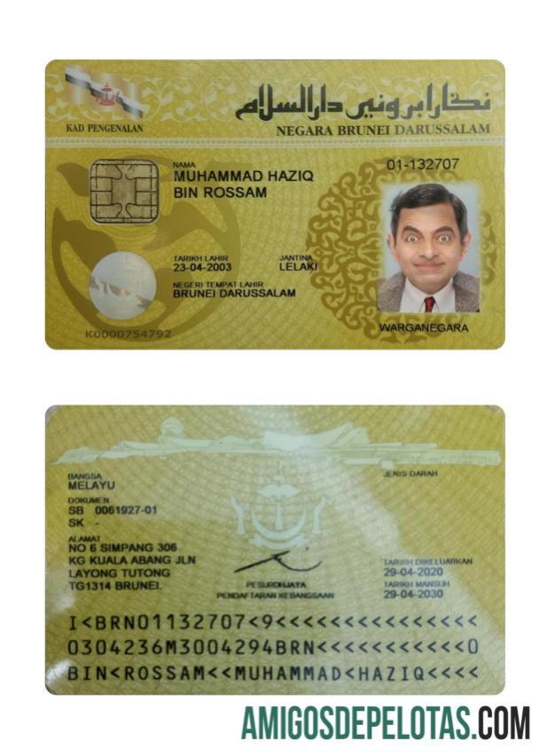 برونائی شناختی کارڈ ماک اپ