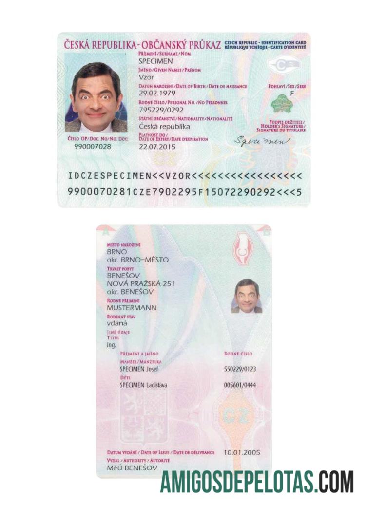 چیک جمہوریہ شناخت کارڈ نمونہ