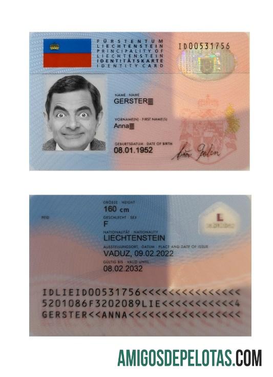 لیختنستین شناختی کارڈ ماک اپ