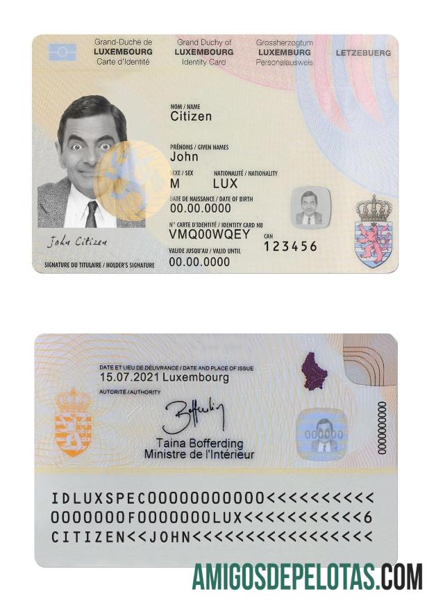 لکسمبرگ شناختی کارڈ ڈیزائن