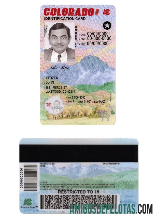 امریکہ Colorado شناختی کارڈ under 21 ڈیزائن