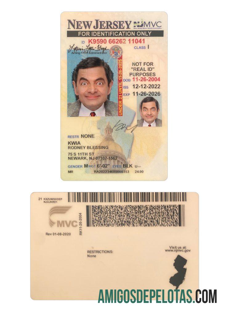 امریکہ نیا جرسی under 21 شناختی کارڈ نمونہ