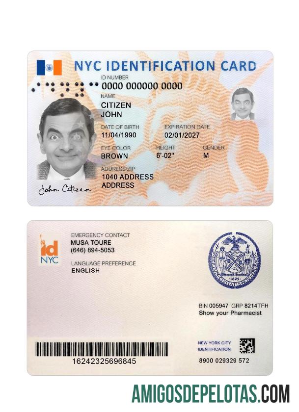 امریکہ نیا York نیا شناختی کارڈ ڈیزائن