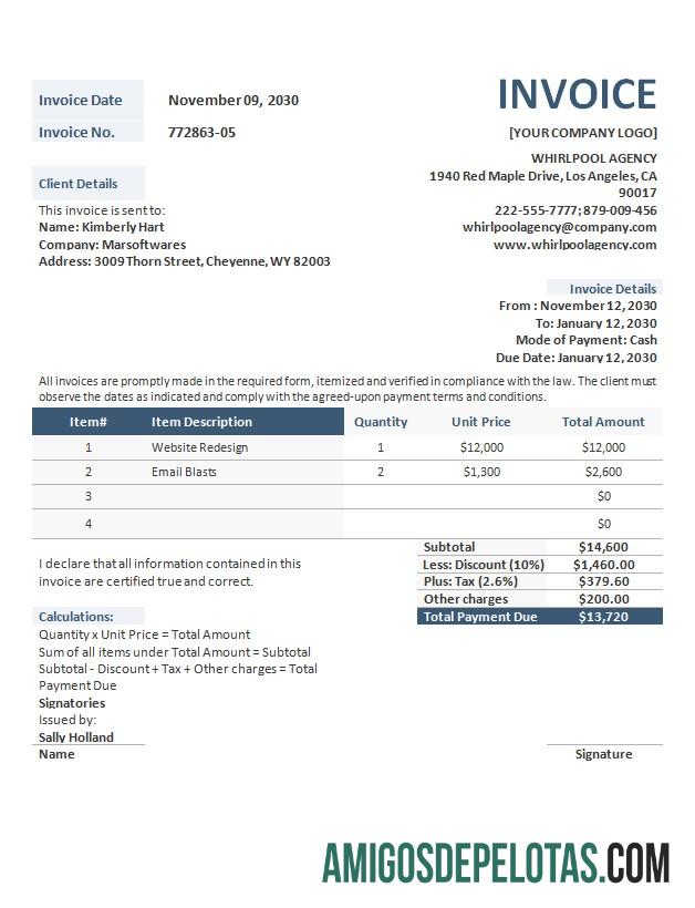 Berkualitas Advertising agensi faktur format templat