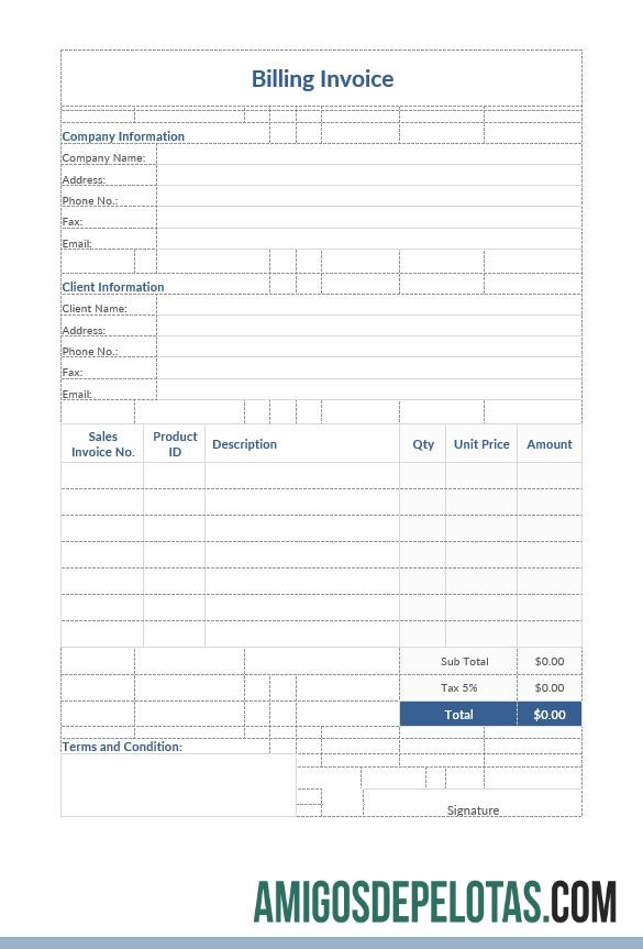 Profesional Billing faktur templat