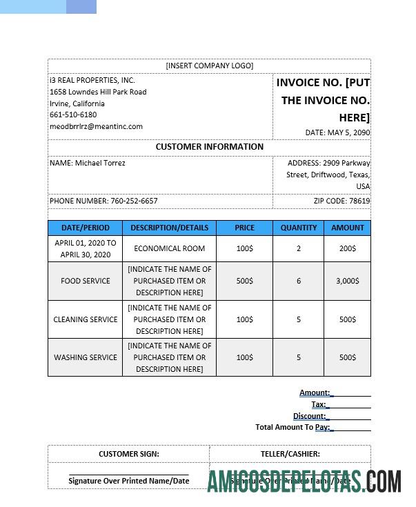 Premium Blank Nyata Estate faktur templat