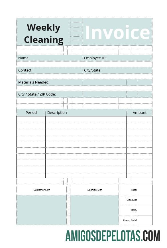 Dapat Diedit komersial Cleaning faktur templat