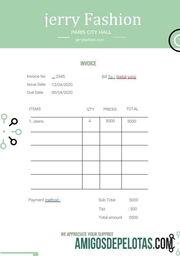 Premium Mode Store faktur templat