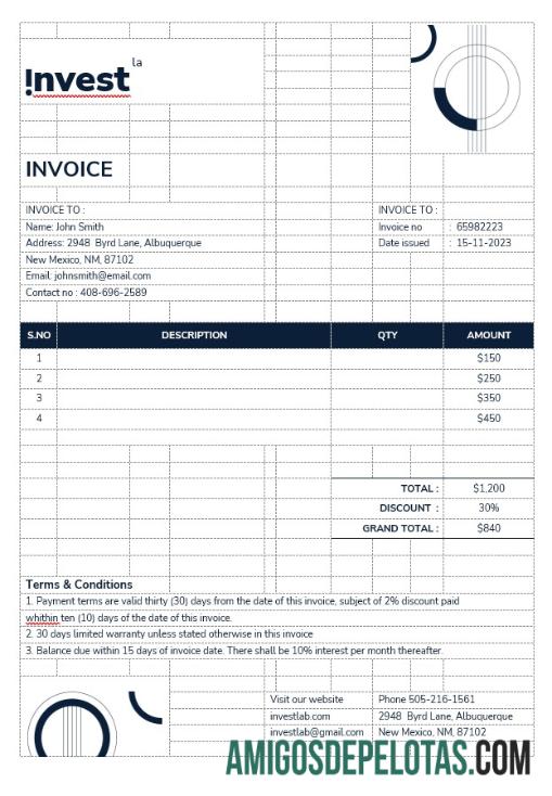 Berkualitas Financial Advisor faktur templat