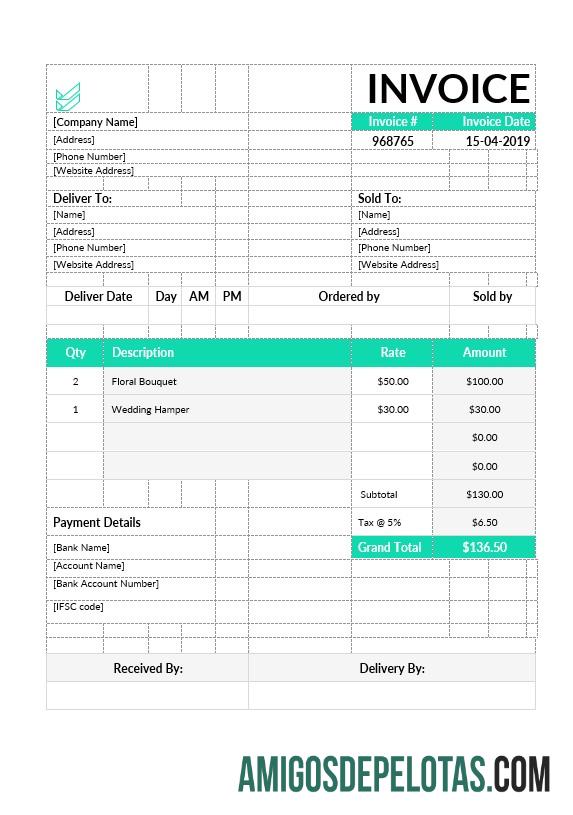 Premium Flower Shop faktur templat