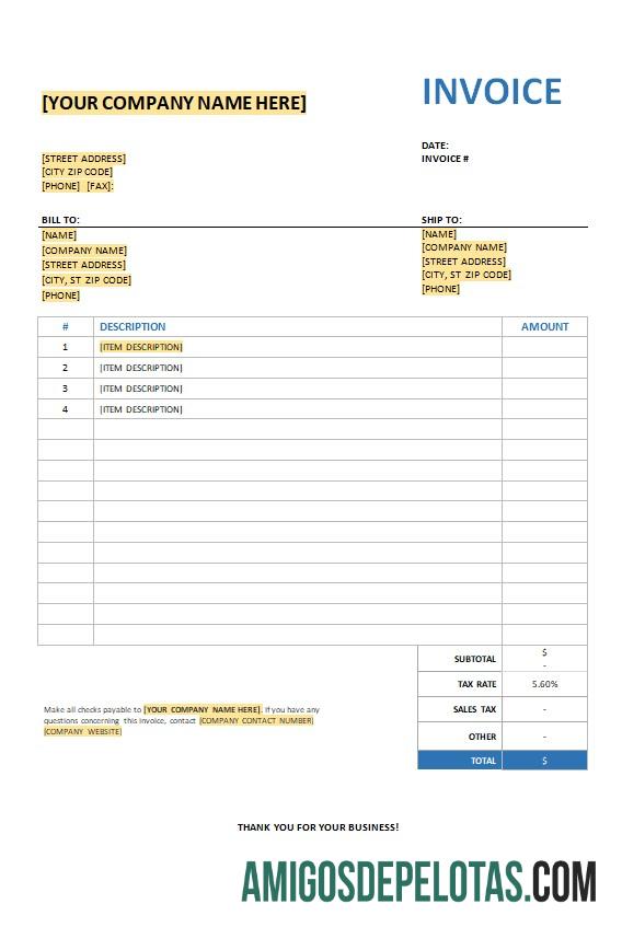 Realistis gratis faktur with Penjualan pajak templat
