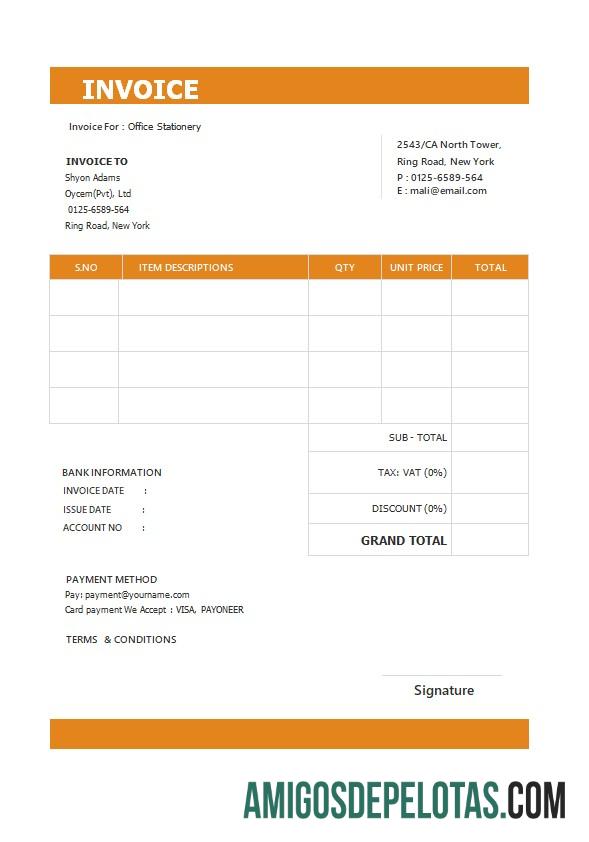 Dapat Diedit gratis standar faktur templat