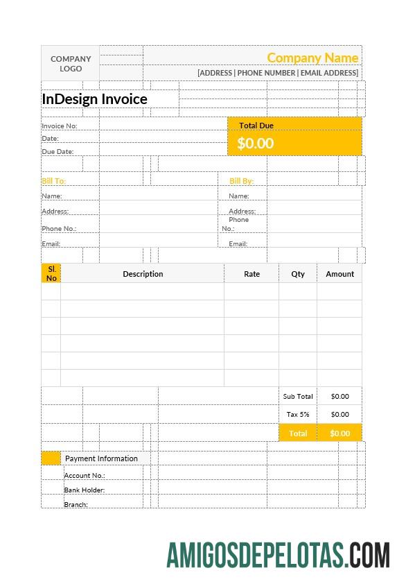 Realistis Indesign faktur templat