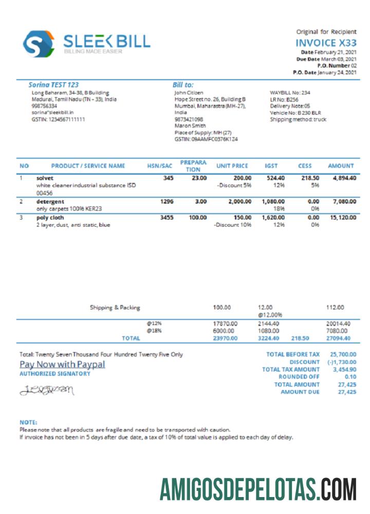 India Sleek Tagihan invoicing Perangkat Lunak Perusahaan faktur pratinjau