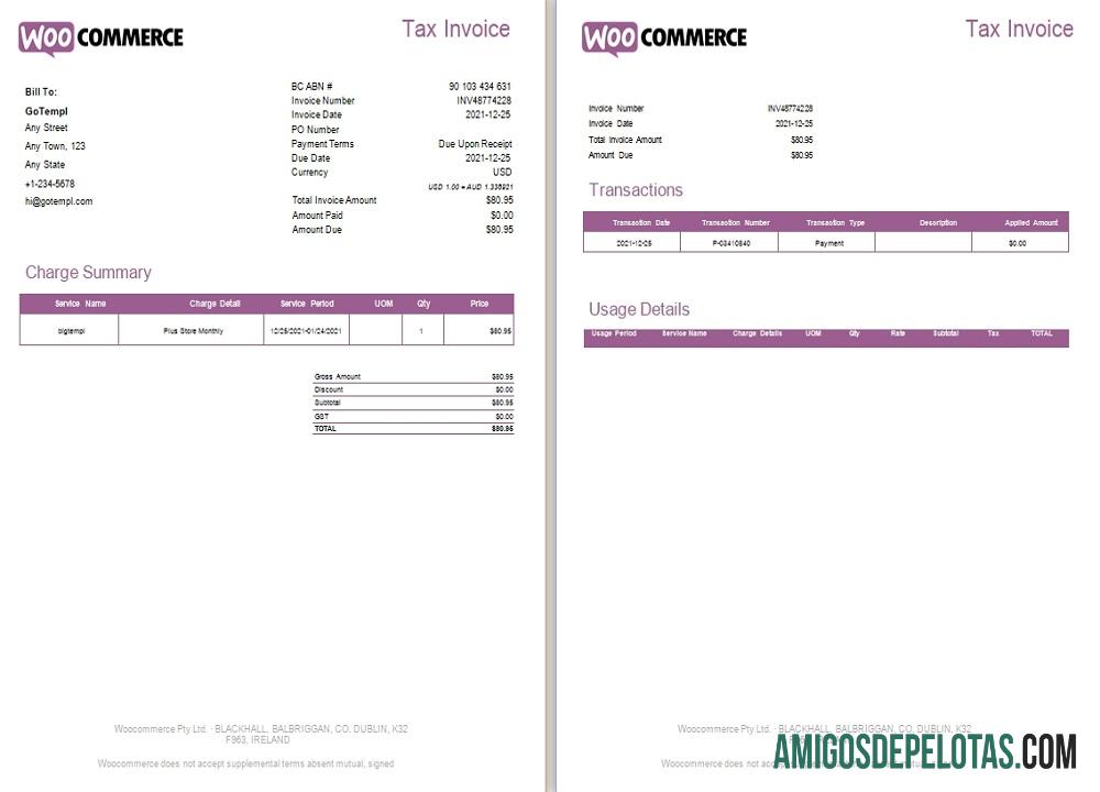 Irlandia WooCommerce pajak faktur desain