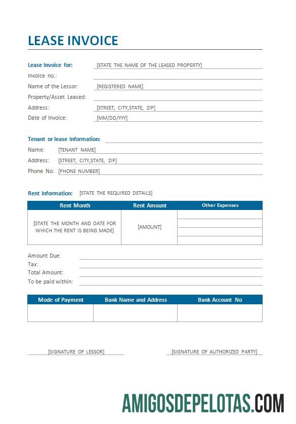 Premium Lease faktur templat