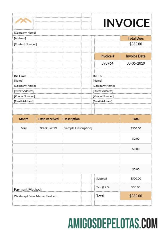 Premium Monthly Rent faktur templat