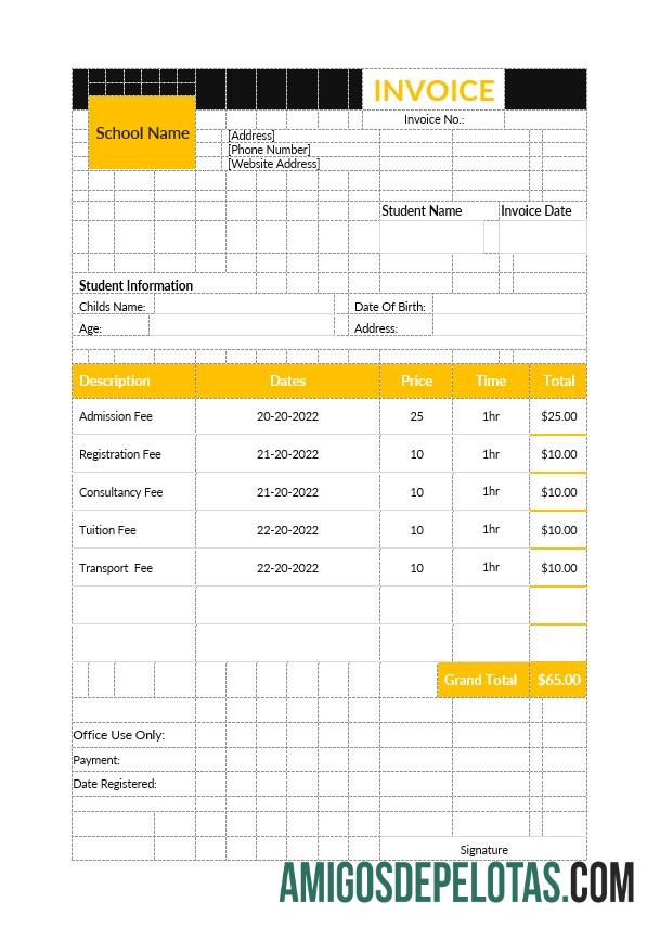 Premium Preschool Education faktur templat
