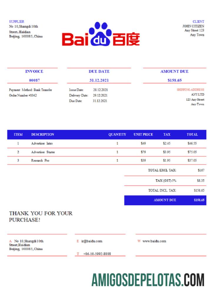 AS Baidu faktur desain