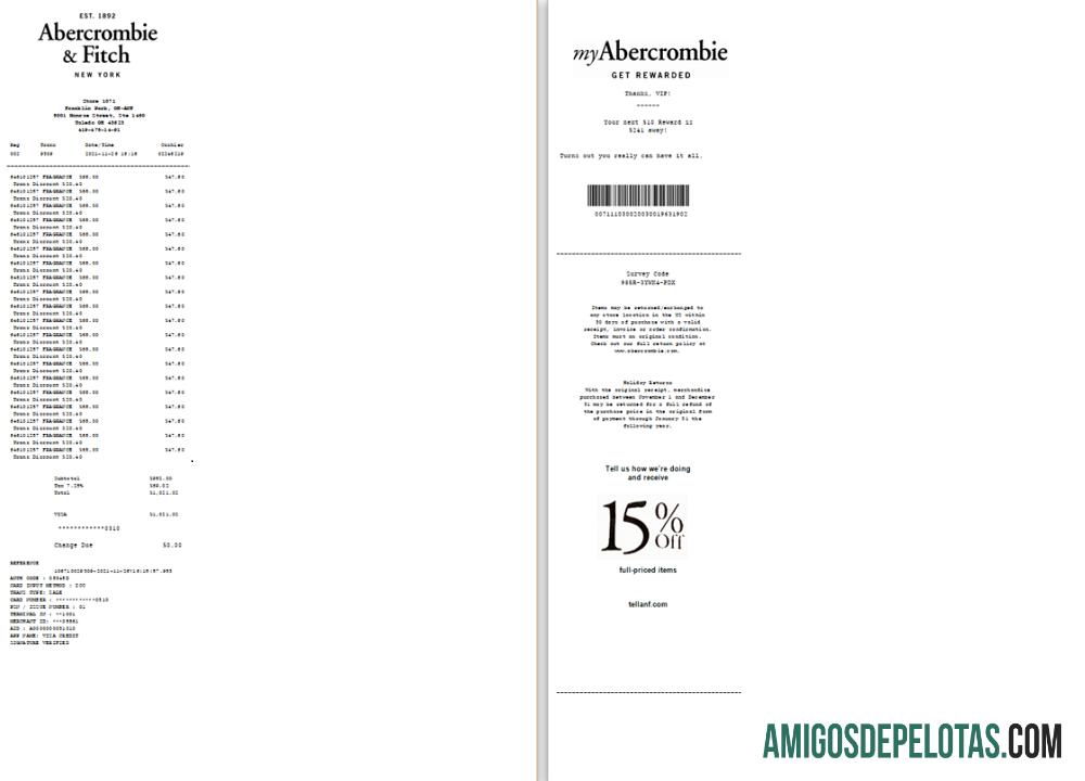 AS Baru York Abercrombie & Fitch Pembayaran check in Word and PDF format scr makering