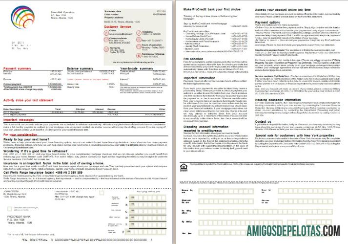 Albania ProCredit bank Hipotik laporan, 2 pages 1 2 scr sampel