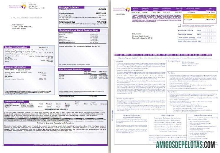 Aljazair BDL bank Hipotik laporan, 3 pages 1 2 scr sampel