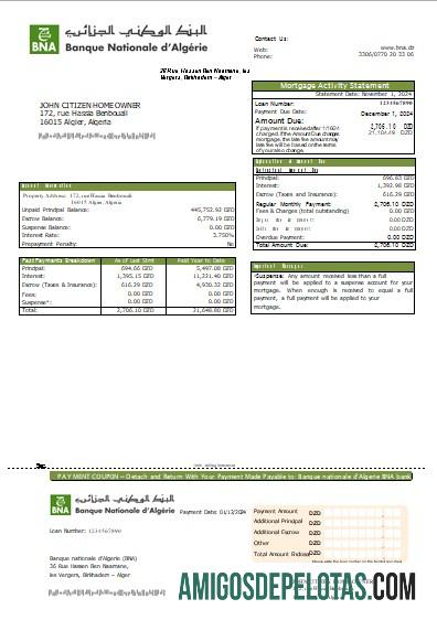 Aljazair Banque nationale d'Algerie (BNA) bank Hipotik laporan scr desain
