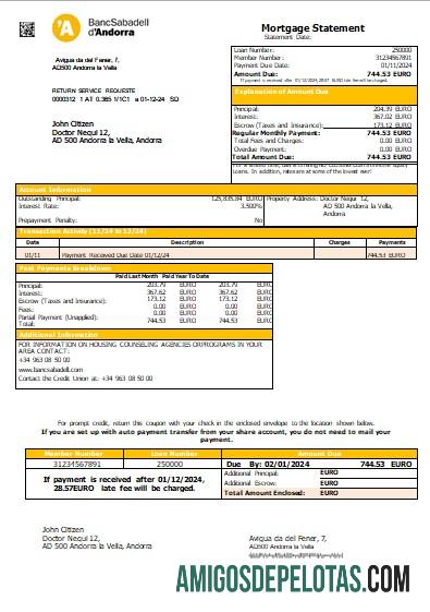 Andorra BancSabadell dΓÇÖAndorra bank Hipotik laporan scr sampel
