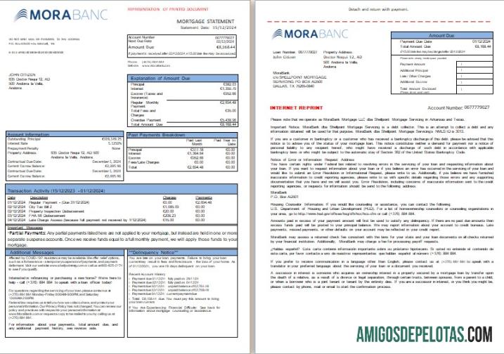 Andorra MoraBank bank Hipotik laporan, 3 pages, 1 2 scr pratinjau