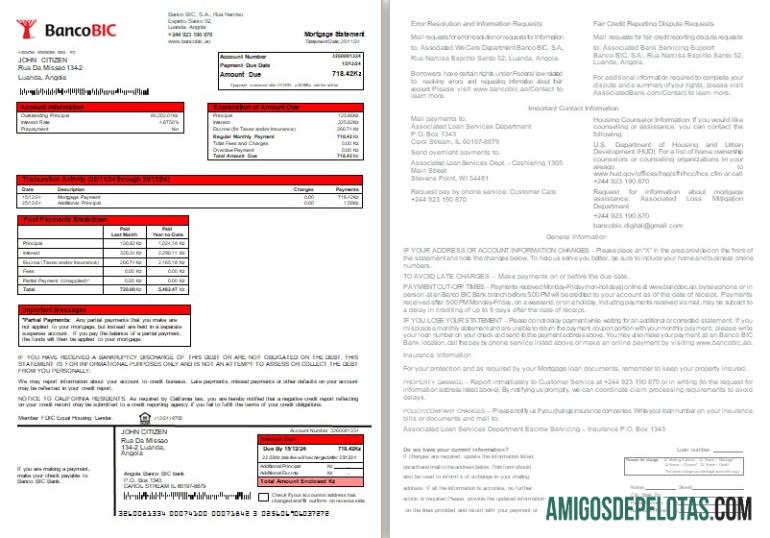 Angola Banco BIC bank Hipotik laporan, 2 pages, 1 2 scr makering