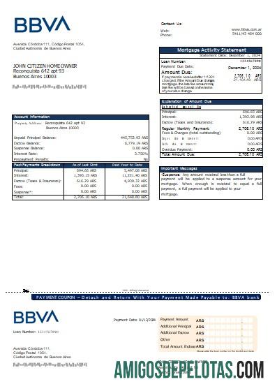 Argentina BBVA bank Hipotik laporan scr makering