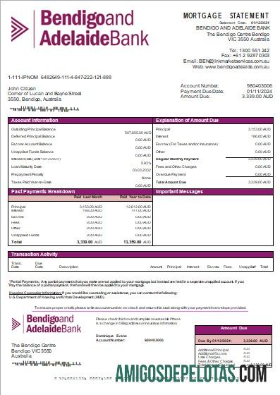 Australia Bendigo and Adelaide bank bank Hipotik laporan scr makering