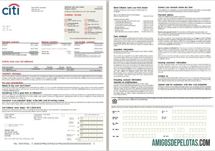 Australia Citibank bank Hipotik laporan, 2 pages, 1 2 scr templat