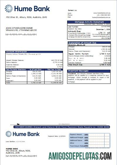 Australia Humebank bank Hipotik laporan scr desain