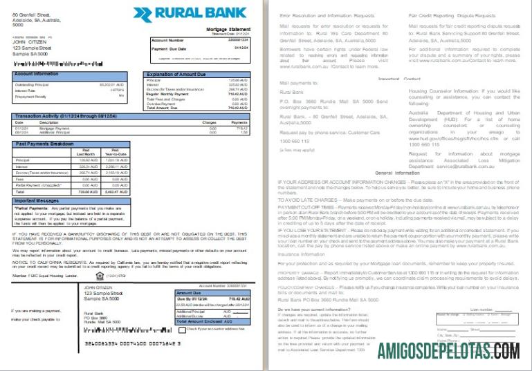 Australia Rural bank Hipotik laporan, 2 pages, 1 2 scr templat