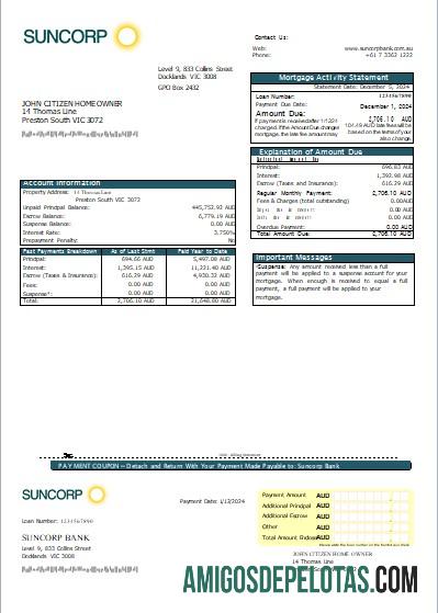 Australia Suncorp bank Hipotik laporan scr templat
