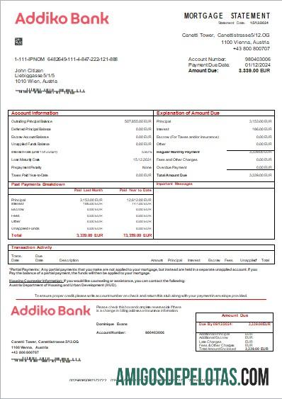 Austria Addiko bank Hipotik laporan scr desain