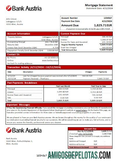 Austria bank Austria bank Hipotik laporan scr pratinjau
