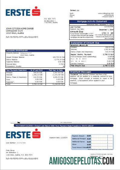 Austria Erste Group bank Hipotik laporan scr templat