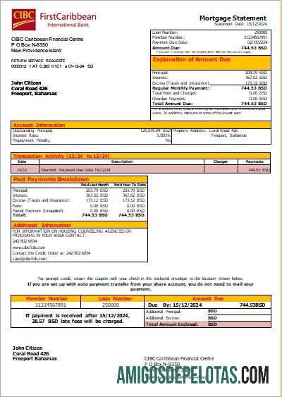Bahama CIBC Caribbean bank bank Hipotik laporan scr pratinjau