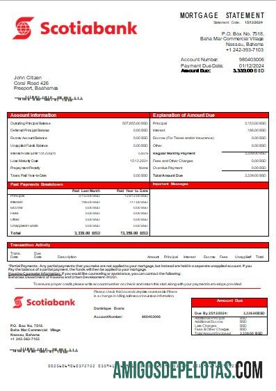 Bahama Scotiabank bank Hipotik laporan scr desain