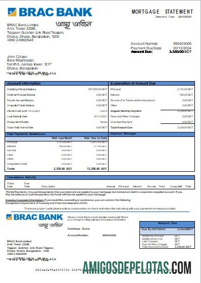 Bangladesh BRAC bank bank Hipotik laporan scr makering