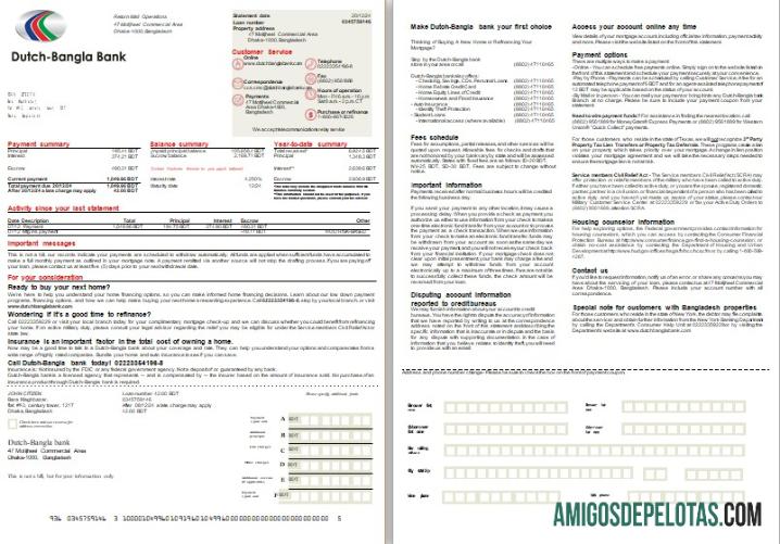 Bangladesh Dutch Bangla bank Hipotik laporan, 2 pages, 1 2 scr sampel