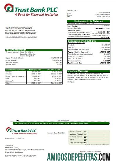 Bangladesh Trust bank Hipotik laporan scr templat