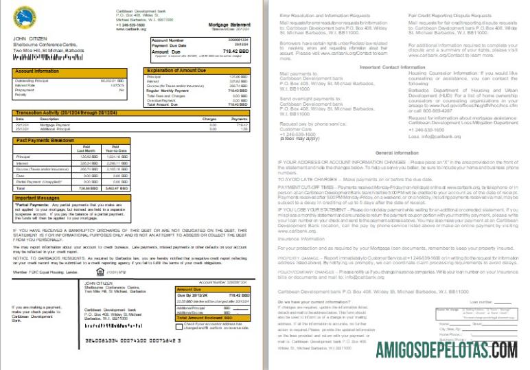 Barbados Caribbean Development bank Hipotik laporan, 2 pages, 1 2 scr sampel