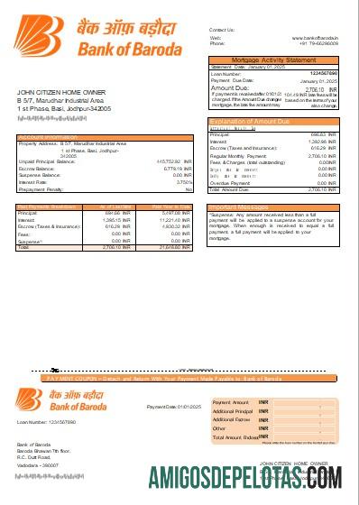 Baroda bank of Baroda bank Hipotik laporan scr sampel