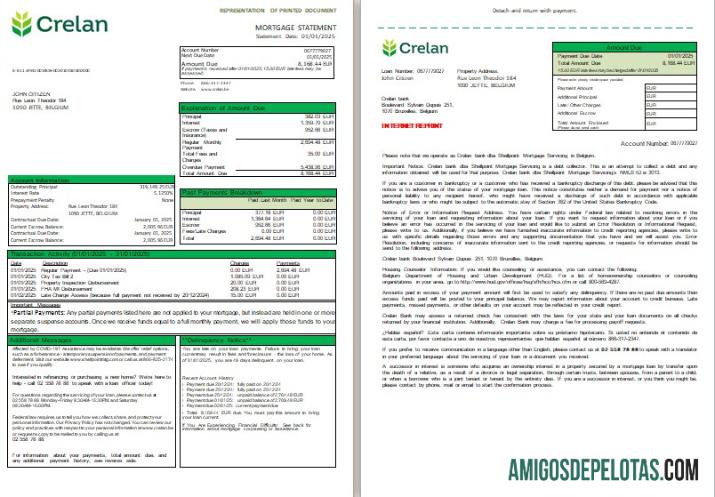 Belgia Crelan bank Hipotik laporan, 3 pages, 1 2 scr desain